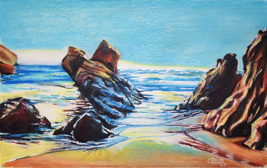 Praia e rochas